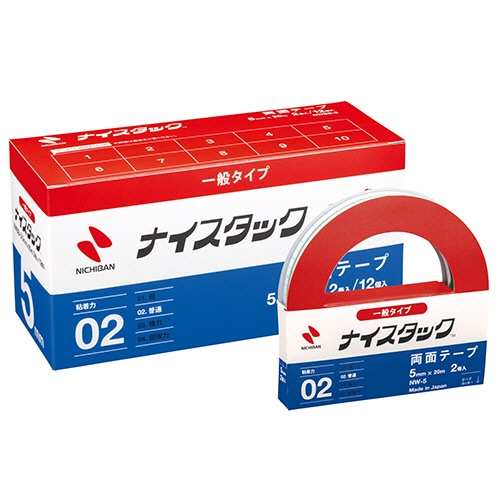ニチバン ナイスタック 再生紙両面テープ ブンボックス 大巻 5mm×20m NWBB-5 1パック(24巻)