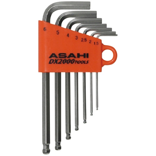 旭金属工業 ASH メッキボールポイントショート六角棒レンチセット7本組 AZS0710 1セット