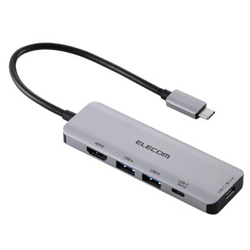 エレコム　ＵＳＢ　Ｔｙｐｅ－Ｃ　５ｉｎ１ドッキングステーション　シルバー　ＤＳＴ－０５１ＢＰＳＶ　１個