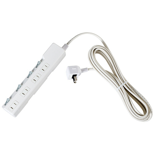 ＥＬＰＡ　耐雷スイッチ付タップ　４個口　５ｍ　ＷＬＫ－４５Ｓ（Ｗ）　１個