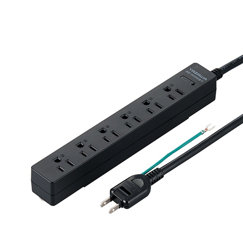 ヤザワ　３Ｐマグネットフック付タップ　６個口　５ｍ　ブラック　Ｈ５ＨＪＫＰ６０５ＢＫ　１個