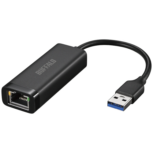 バッファロー　Ｇｉｇａ対応　Ｔｙｐｅ－Ａ　ＵＳＢ３．２（Ｇｅｎ１）用有線ＬＡＮアダプター　ブラック　ＬＵＡ６－Ｕ３－ＡＧＴＥ－ＢＫ　１個