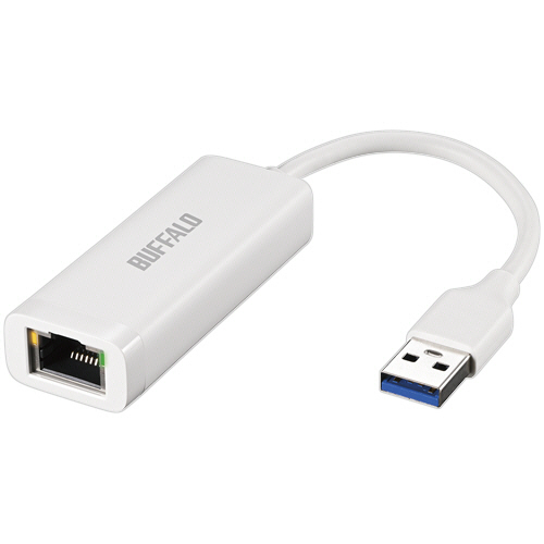 バッファロー　Ｇｉｇａ対応　Ｔｙｐｅ－Ａ　ＵＳＢ３．２（Ｇｅｎ１）用有線ＬＡＮアダプター　ホワイト　ＬＵＡ６－Ｕ３－ＡＧＴＥ－ＷＨ　１個