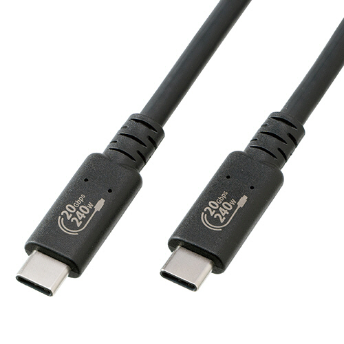 ＴＡＮＯＳＥＥ　ＵＳＢ４準拠　Ｔｙｐｅ－ＣｔｏＣケーブル　４Ｋ／２４０Ｗ／２０Ｇｂｐｓ　１ｍ　１本