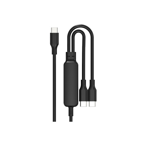 ハイディスク　２ｉｎ１　ＣｔｏＣケーブル　２台同時充電対応　１．２ｍ　ＨＤ－２ＩＮ１Ｃ１００Ｗ１５ＢＫ　１本