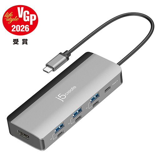 ｊ５　Ｃｒｅａｔｅ　８ｉｎ１　ＵＳＢ－Ｃ　マルチハブ　ＨＤＭＩ＋ＰＤ１００Ｗ　シルバー　ＪＣＤ３６２　１個