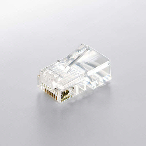エレコム　自作用ＲＪ４５コネクター（Ｃａｔ５ｅ／単線ヨリ線両対応）　ＬＤ－ＲＪ４５Ｔ１００Ｖ２　１パック（１００個）