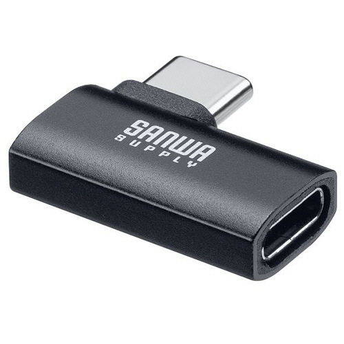 サンワサプライ　Ｔｙｐｅ－Ｃ変換アダプタ（ＣｔｏＣ・Ｌ字横挿し・４０Ｇｂｐｓ・ＰＤ２４０Ｗ対応）　ＡＤ－ＵＳＢ３５ＣＣＦＬＹ　１個