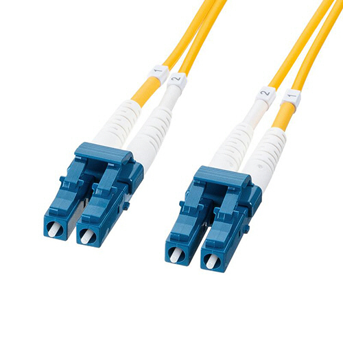 サンワサプライ　メガネ型光ファイバケーブル　ＬＣ×２－ＬＣ×２　１ｍ　シングルモード９μｍ　ＯＳ２　イエロー（ＲｏＨＳ指令１０準拠）　ＨＫＢ－ＭＯＳ２ＬＣＬＣ－