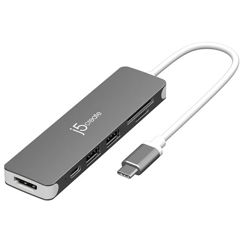 ｊ５　Ｃｒｅａｔｅ　ＵＳＢ－Ｃ　ｔｏ　ＨＤＭＩ＆ＰＤ　６ｉｎ１マルチアダプター　スペースグレー　ＪＣＤ３５３　１個