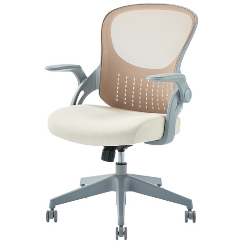 不二貿易 オフィスチェア パベル 肘付 ベージュ 3519FXBE 1脚