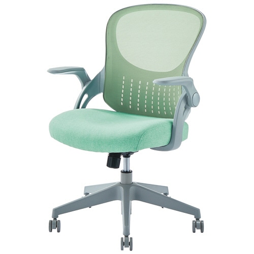 不二貿易 オフィスチェア パベル 肘付 グリーン 3519FXGR 1脚