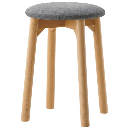 YAMAZEN 天然木スツール グレー SWT-01(GY) 1台