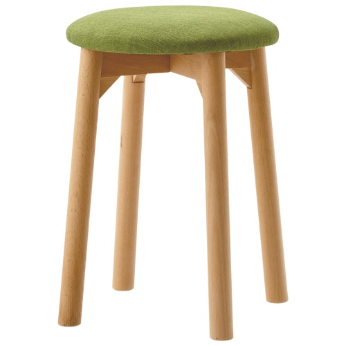 YAMAZEN 天然木スツール グリーン SWT-01(GR) 1台