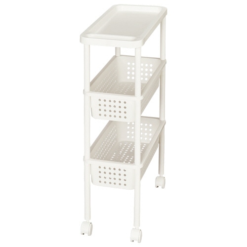 YAMAZEN ハンガーラック下ワゴン スリム マットホワイト SHR-S3(MWH) 1台