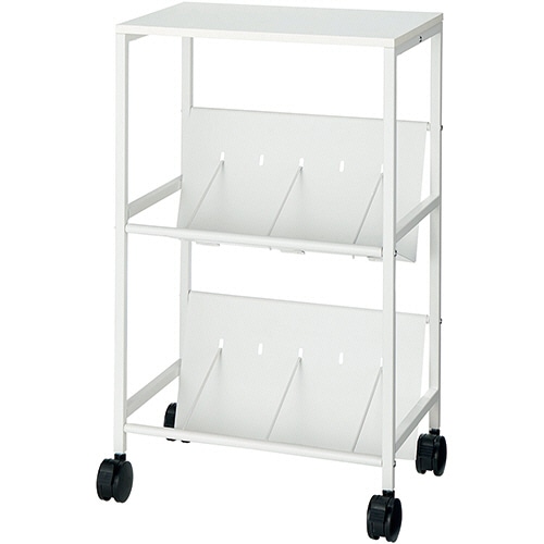 ガイアエデュケーション 高耐荷重ファイルワゴン 2段 天板付 ホワイト GEFC-FWW-T2H 1台