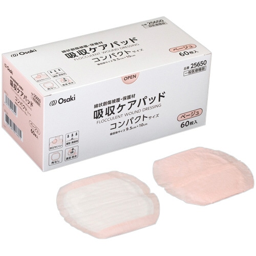 オオサキメディカル 吸収ケアパッド コンパクトサイズ ベージュ 1箱(60枚)