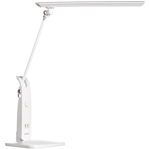 スワン電器 LEDデスクライト スタンド式 14W 1350Lx ホワイト DS-506WH 1台