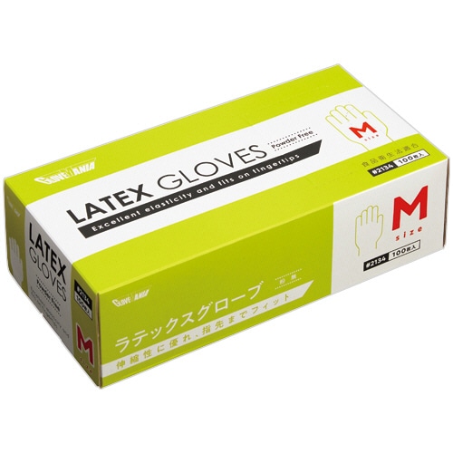 川西工業 ラテックスグローブ 粉なし M #2134 1箱(100枚)