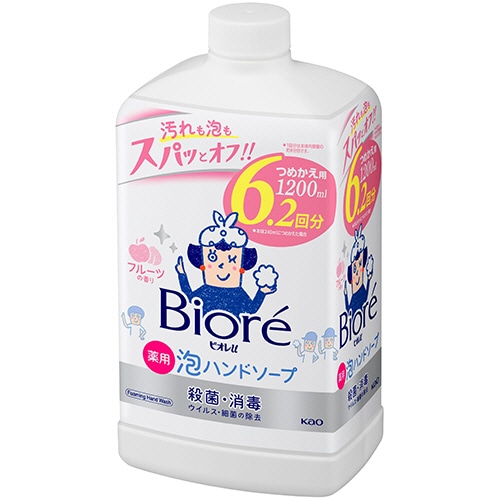 花王 ビオレu 薬用泡ハンドソープ フルーツの香り つめかえ用 1200mL 1本