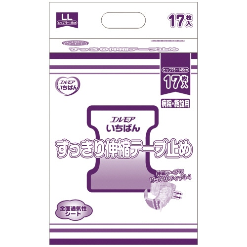 カミ商事 エルモア いちばん すっきり伸縮テープ止め LL 1パック(17枚)