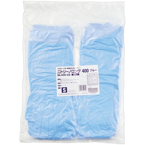 中部物産貿易 ニトリーノロング400 粉無し S ブルー NL400-02-S 1パック(50枚)