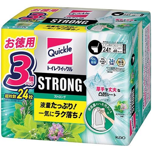 花王 トイレクイックル STRONG エクストラハーブの香り つめかえ用 1パック(24枚)