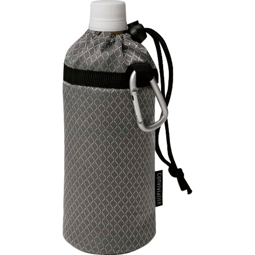 トルネ ペットボトルカバー 500ml用 カラビナ・ひも付 シルバー P-3218 1個