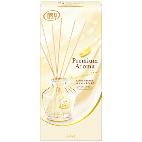 エステー 玄関・リビング用 消臭力 Premium Aroma Stick ムーンライトシャボン 本体 50mL 1個