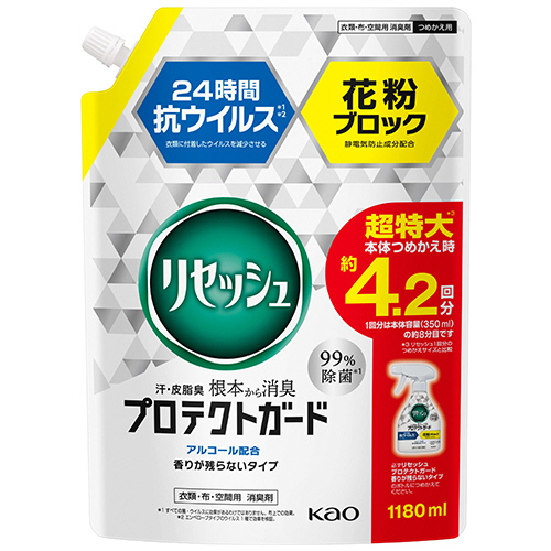 花王　リセッシュ　プロテクトガード　香りが残らないタイプ　つめかえ用特大　１１８０ｍＬ　１個