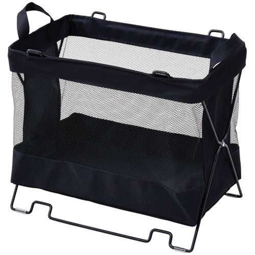 YAMAZEN スタッキングできる手荷物収納バスケット M ブラック HTB-2M(BK) 1個