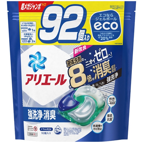 P&G アリエール ジェルボール4D つめかえ用 超メガジャンボ 1パック(92個)
