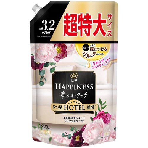 P&G レノアハピネス 夢ふわタッチ 魅惑的に香るヴェルベットブロッサム&フローラルの香り つめかえ用 超特大サイズ1220mL 1パック