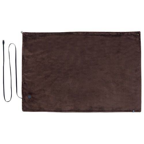 広電 smahot USBひざ掛け毛布 2WAYタイプ 約90×60cm ブラウン/無地 CUN901G-B 1枚