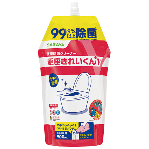 サラヤ　便座きれいくんＶ　つめかえ用　パウチ　９００ｍＬ　１個