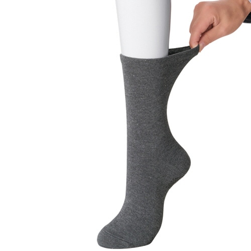 ケアファッション 名前の書けるソックス 無地(紳士) グレー 24-26cm 800159-01 1足