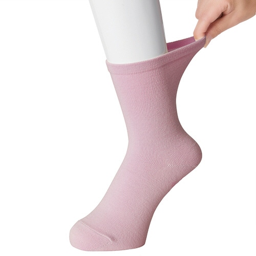 ケアファッション 名前の書けるソックス 無地(婦人) ピンク 22-24cm 800157-01 1足