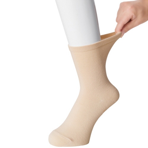 ケアファッション 名前の書けるソックス 無地(婦人) ベージュ 22-24cm 800157-11 1足