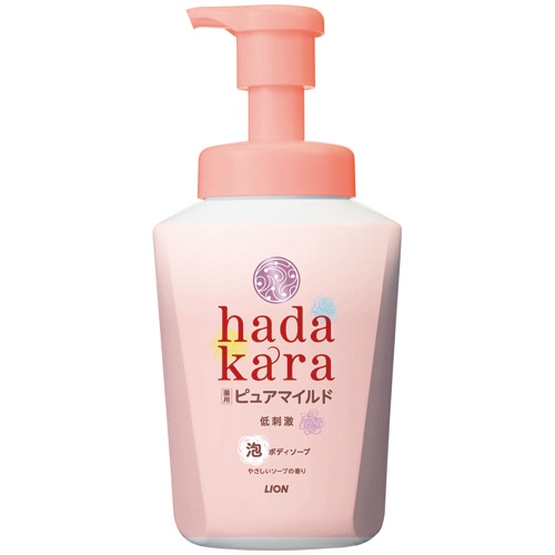 ライオン hadakaraボディソープ 泡タイプ 薬用ピュアマイルド 本体 550mL 1本
