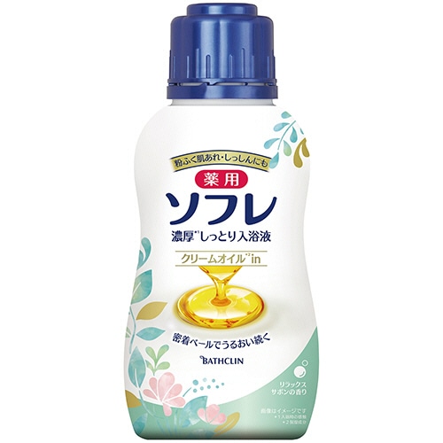 バスクリン 薬用ソフレ 濃厚しっとり入浴液 リラックスサボンの香り 本体 480mL 1本