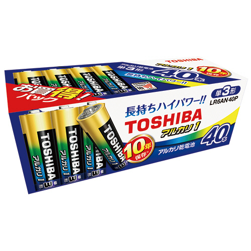 東芝　アルカリ乾電池　アルカリ１　単３形　ＬＲ６ＡＮ　４０Ｐ　１箱（４０本）