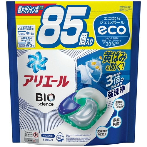 P&G アリエール ジェルボール4D バイオサイエンス つめかえ 超メガジャンボサイズ 1パック(85個)