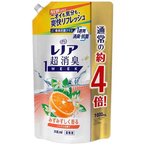P&G レノア 超消臭1week みずみずしく香るシトラスの香り つめかえ用 超特大 1600ml 1個