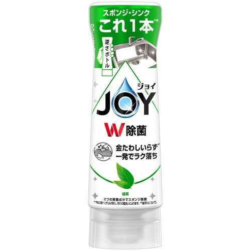 P&G ジョイ W除菌 コンパクト 逆さボトル 緑茶の香り 本体 290mL 1本