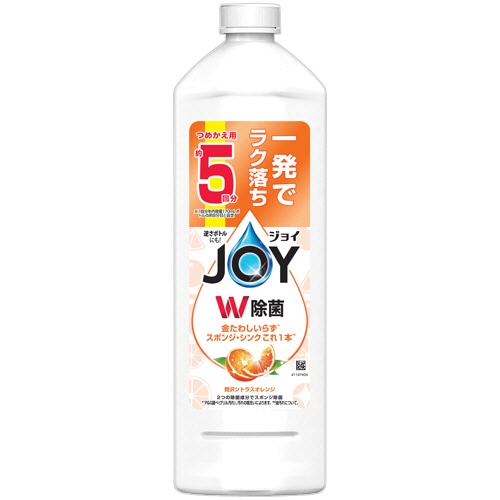 P&G ジョイ W除菌 コンパクト 贅沢シトラスオレンジの香り つめかえ用 特大 670mL 1本