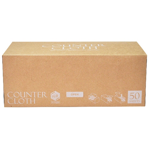 ストリックスデザイン 抗菌カウンタークロス厚手 BOXタイプ ベージュ SA-165 1箱(50枚)