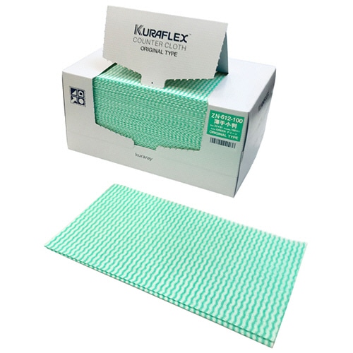 クラレ クラフレックス カウンタークロス 薄手 小 グリーン ZN-612-100 1パック