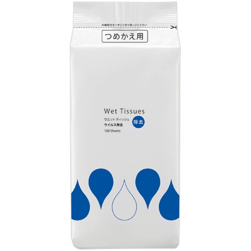 TANOSEE アルコール除菌ウエットティッシュ ウイルス除去用 ボトル詰替 1パック(100枚)