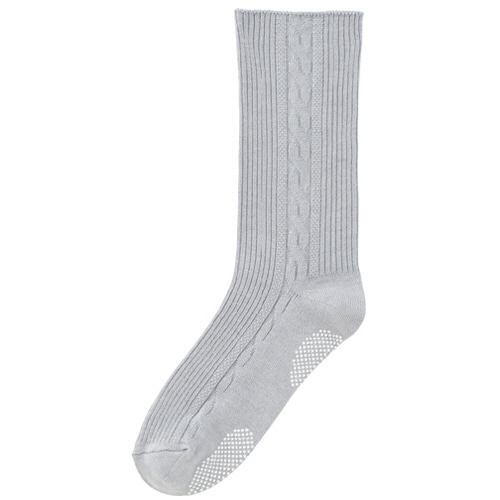 ケアファッション ゴムなしスベリ止め付ソックス(紳士) 杢グレー 038325-21 1足