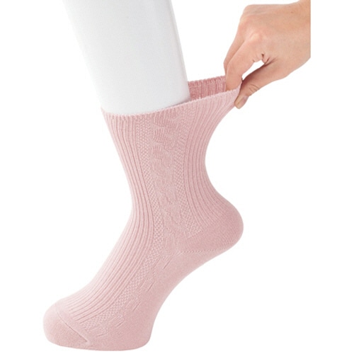 ケアファッション ゴムなしスベリ止め付ソックス(婦人) ローズ 038324-11 1足